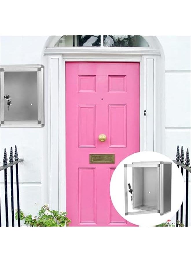 Metal Donation Box with Lock and Key Wall Mount Suggestion Box for Classroom, Ballot Box with Slot Waterproof Locked Mailbox for Indoor and Outdoor Collection Box - 11.2X8.45X4.1 Inch