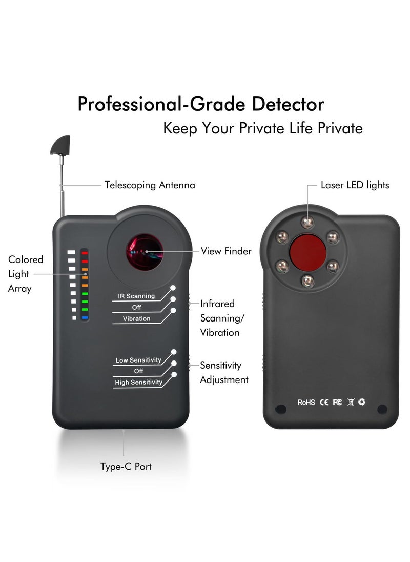 Hidden Camera Detector, Professional Anti-Spy RF Bug Sweeper, Listening Device, and Cell Phone Scanner, Versatile for Indoor and Outdoor Use, Hidden Camera Finder for Home, Office, Car, Travel, Hotel