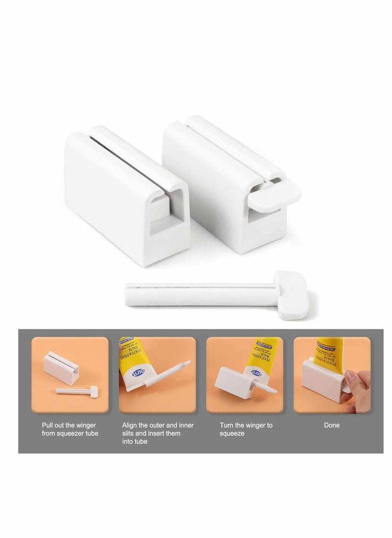 Toothpaste Squeezer, 2 Pcs Dispenser Set, Rolling Tube, for Ketchup and Cosmetics