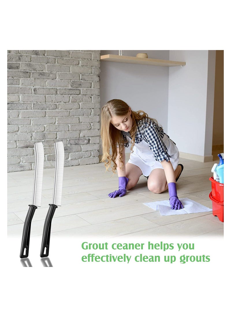 4 Pcs Grout Cleaner Scrub Brush Deep Tile Joints Grout Brush for Cleaning Showers Bathtubs Kitchens Bathroom Floor Nylon Bristle Multi Surface Around Scrubber Household Cleaning Tool