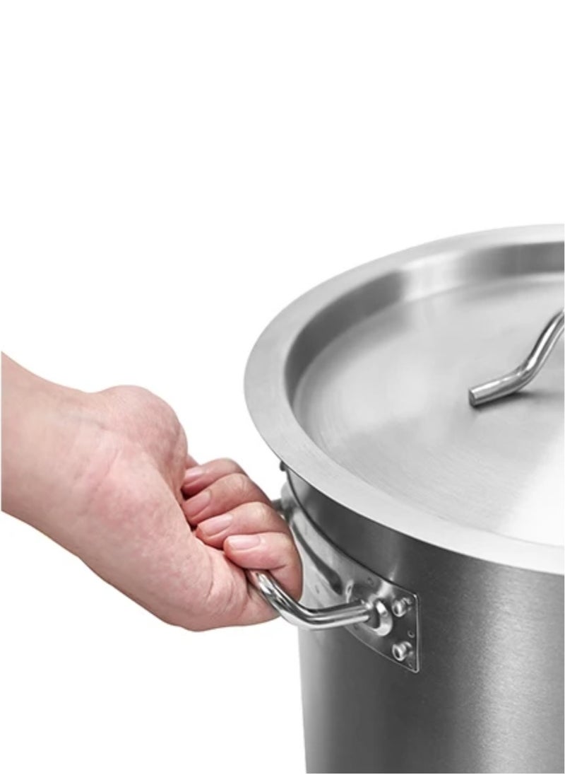 AFCO  Aluminum Cooking Pot with Handle and Aluminum Lid, Silver