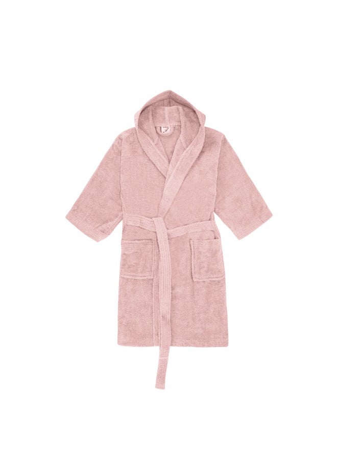 Daffodil (Baby Pink) Premium 6 Year Kids Hooded Bathrobe (108x104 Cm) Terry Cotton, Highly Absorbent and Quick dry, Hotel and Spa Quality Bathrobe for Boy and Girl-400 Gsm