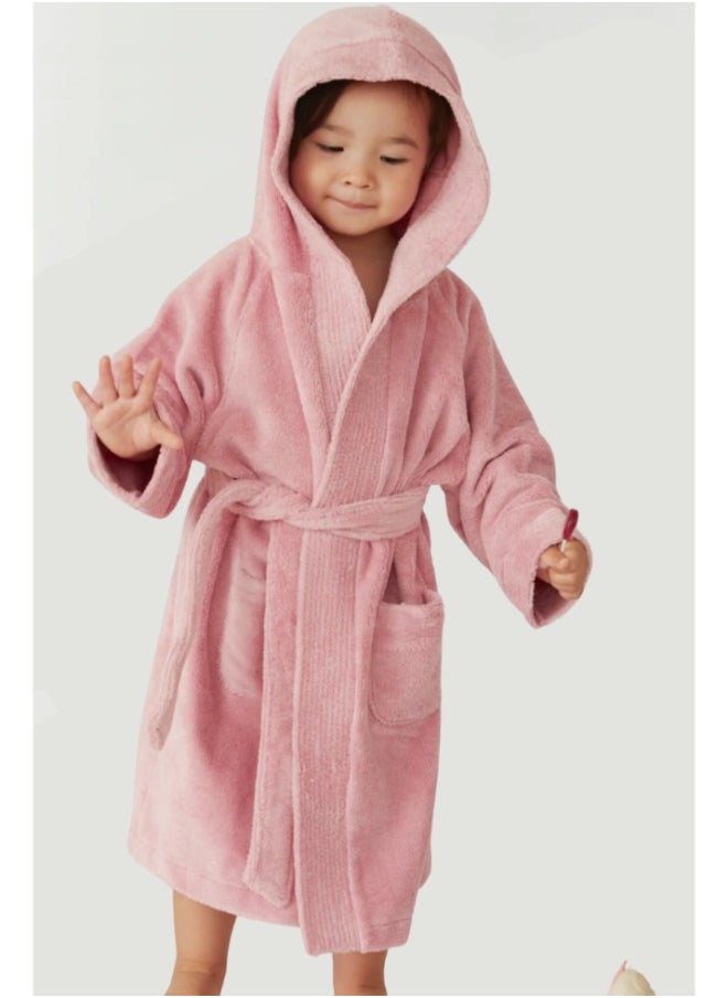 Daffodil (Baby Pink) Premium 6 Year Kids Hooded Bathrobe (108x104 Cm) Terry Cotton, Highly Absorbent and Quick dry, Hotel and Spa Quality Bathrobe for Boy and Girl-400 Gsm