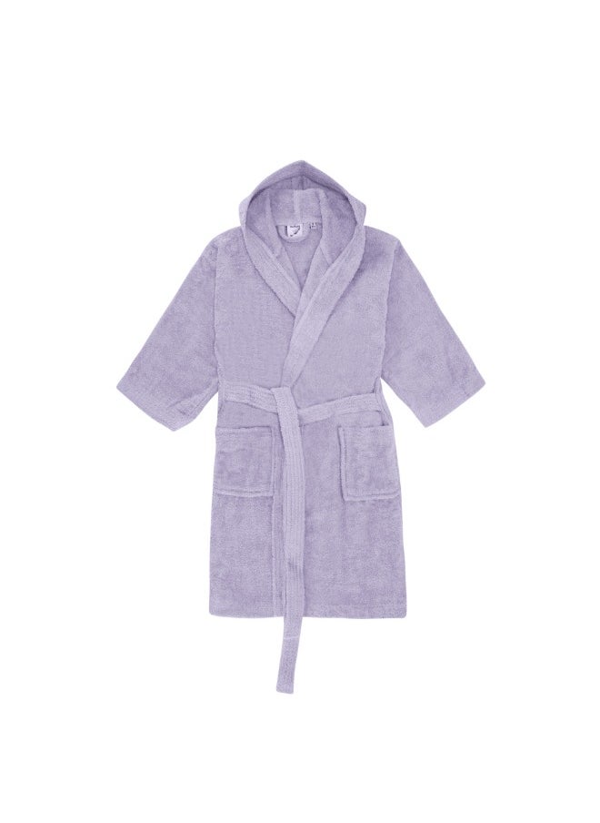 Daffodil (Lilac) Premium 6 Year Kids Hooded Bathrobe (108x104 Cm) Terry Cotton, Highly Absorbent and Quick dry, Hotel and Spa Quality Bathrobe for Boy and Girl-400 Gsm