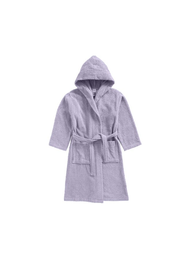 Daffodil (Lilac) Premium 6 Year Kids Hooded Bathrobe (108x104 Cm) Terry Cotton, Highly Absorbent and Quick dry, Hotel and Spa Quality Bathrobe for Boy and Girl-400 Gsm