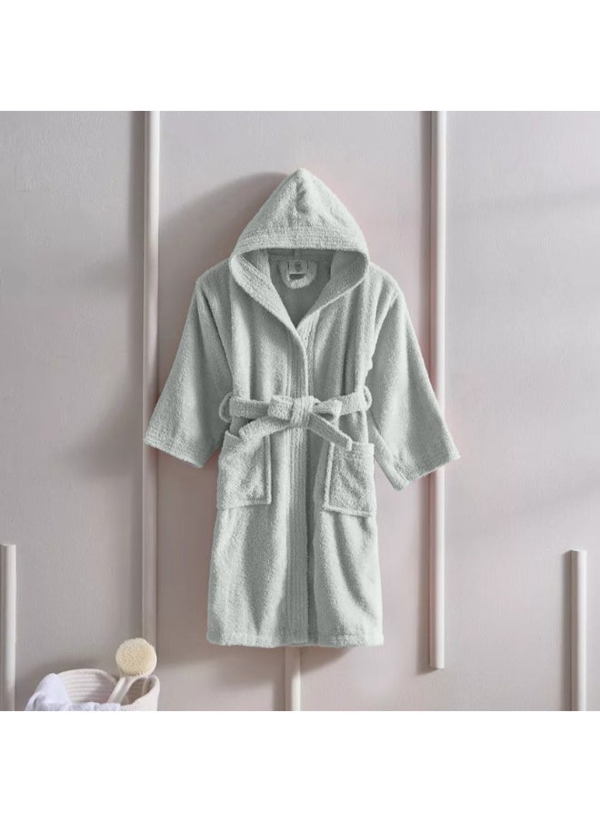 Daffodil (Grey) Premium 6 Year Kids Hooded Bathrobe (108x104 Cm) Terry Cotton, Highly Absorbent and Quick dry, Hotel and Spa Quality Bathrobe for Boy and Girl-400 Gsm