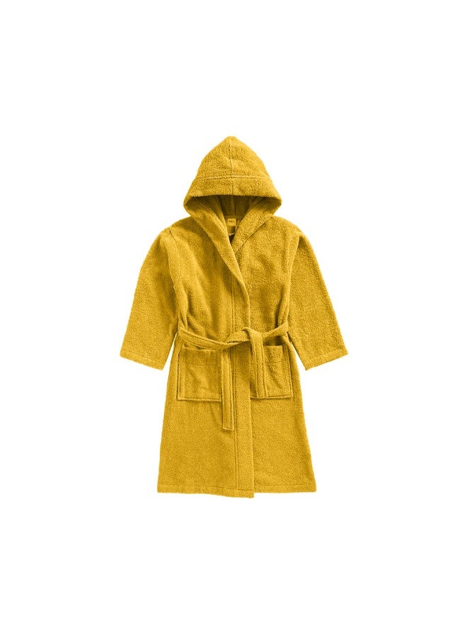 Daffodil (Yellow) Premium 6 Year Kids Hooded Bathrobe (108x104 Cm) Terry Cotton, Highly Absorbent and Quick dry, Hotel and Spa Quality Bathrobe for Boy and Girl-400 Gsm