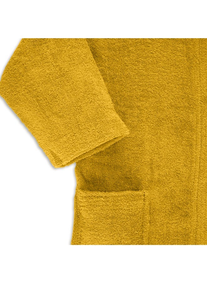 Daffodil (Yellow) Premium 6 Year Kids Hooded Bathrobe (108x104 Cm) Terry Cotton, Highly Absorbent and Quick dry, Hotel and Spa Quality Bathrobe for Boy and Girl-400 Gsm