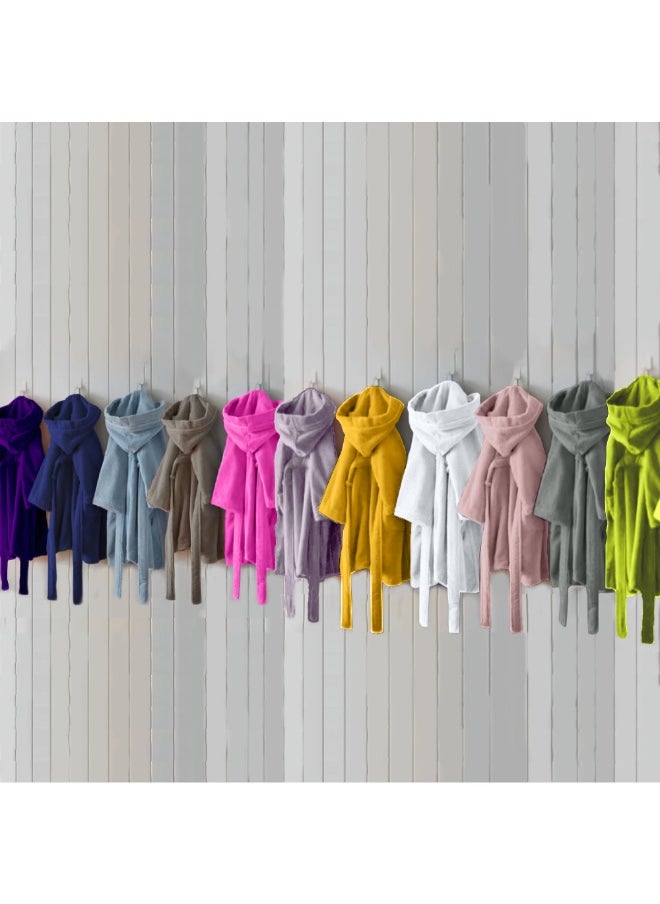 Daffodil (Green) Premium 10 Year Kids Hooded Bathrobe (120x124 Cm) Terry Cotton, Highly Absorbent and Quick dry, Hotel and Spa Quality Bathrobe for Boy and Girl-400 Gsm