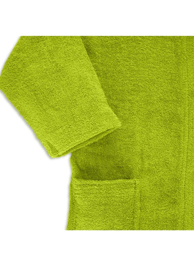 Daffodil (Green) Premium 10 Year Kids Hooded Bathrobe (120x124 Cm) Terry Cotton, Highly Absorbent and Quick dry, Hotel and Spa Quality Bathrobe for Boy and Girl-400 Gsm