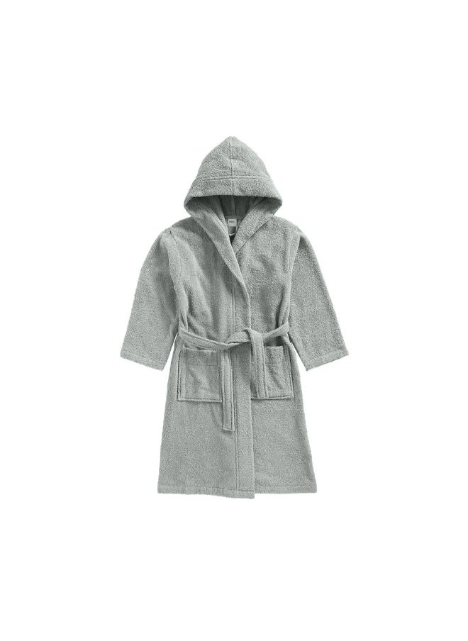 Daffodil (Grey) Premium 12 Year Kids Hooded Bathrobe (125x133 Cm) Terry Cotton, Highly Absorbent and Quick dry, Hotel and Spa Quality Bathrobe for Boy and Girl-400 Gsm