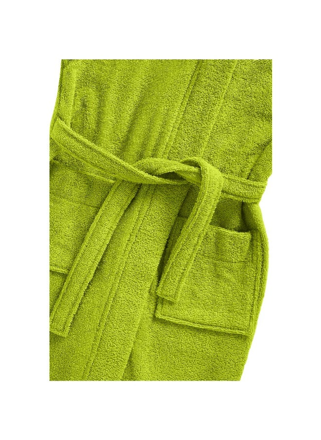 Daffodil (Green) Premium 12 Year Kids Hooded Bathrobe (125x133 Cm) Terry Cotton, Highly Absorbent and Quick dry, Hotel and Spa Quality Bathrobe for Boy and Girl-400 Gsm