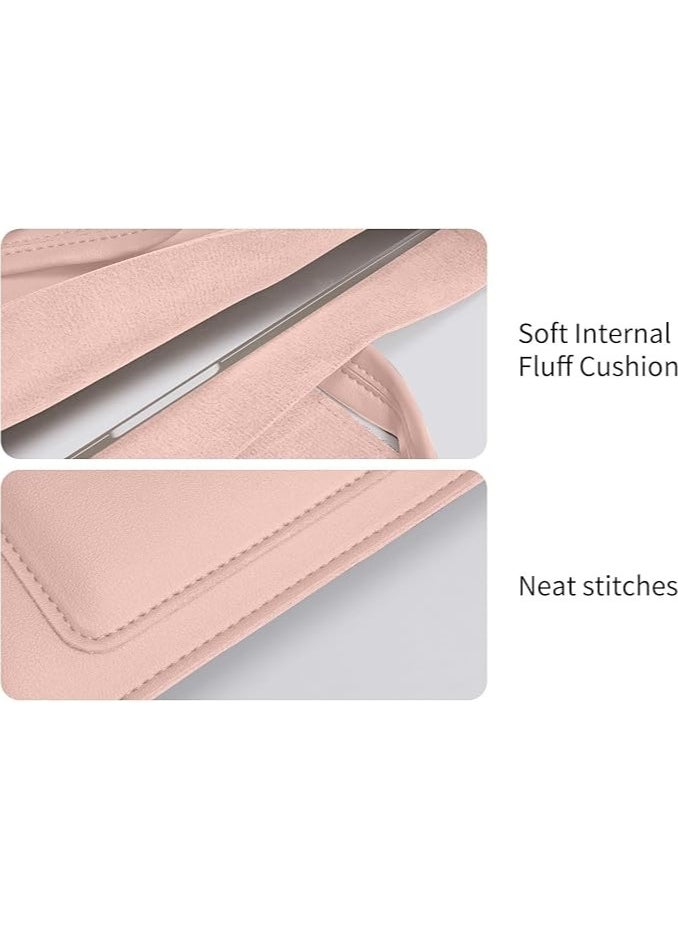 Laptop Sleeve Case Compatible with 14 inch New Macbook Pro/Max M2/M1 A2779 A2442, Air 13.6 inch, Surface 5/4/3, PU Bag with Small Case, Pink