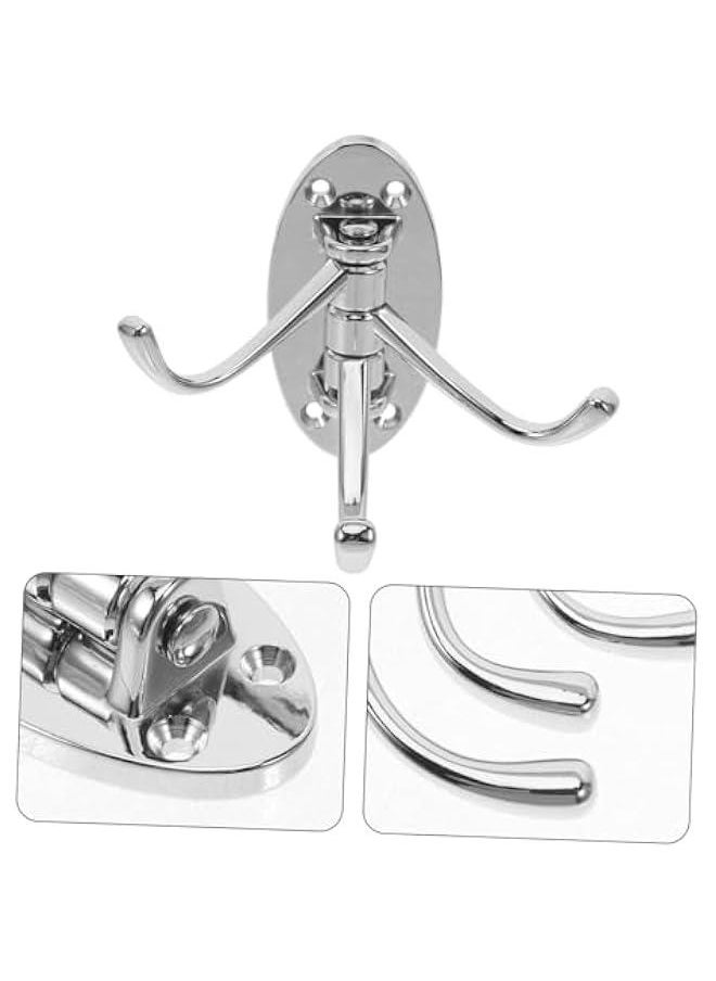 3pcs Bathroom Hanger Hooks Coat Hooks for Wall Triple Hanging Hooks Swing Arm Hangers Swing Arm Towel Rack Strips Heavy Duty Key Hook Clothing Trident Hook to Rotate