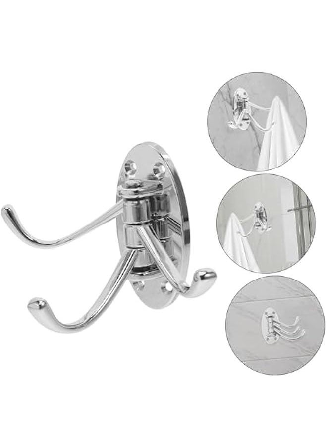 3pcs Bathroom Hanger Hooks Coat Hooks for Wall Triple Hanging Hooks Swing Arm Hangers Swing Arm Towel Rack Strips Heavy Duty Key Hook Clothing Trident Hook to Rotate