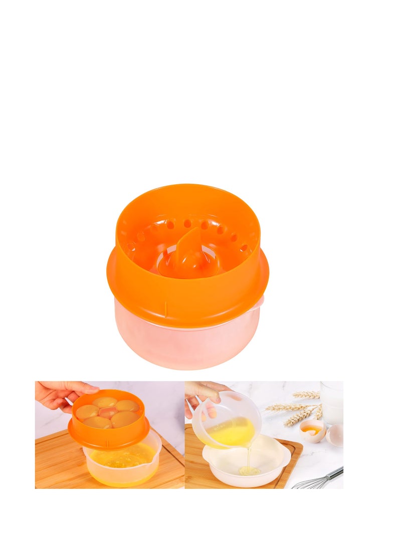 Egg White Separator Eggs Yolk Separators Multi-Eggs White Yolk Filter 5-6 Eggs Divider,Saves Time Chicken Baking Tools,Orange