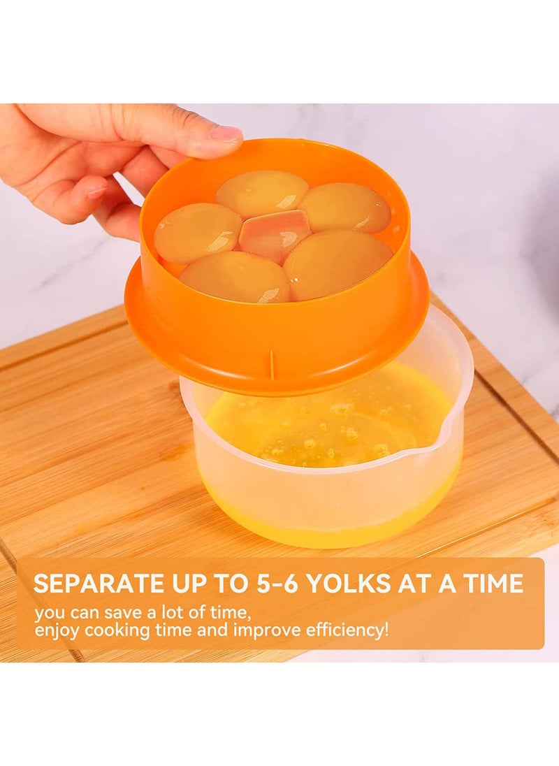 Egg White Separator Eggs Yolk Separators Multi-Eggs White Yolk Filter 5-6 Eggs Divider,Saves Time Chicken Baking Tools,Orange