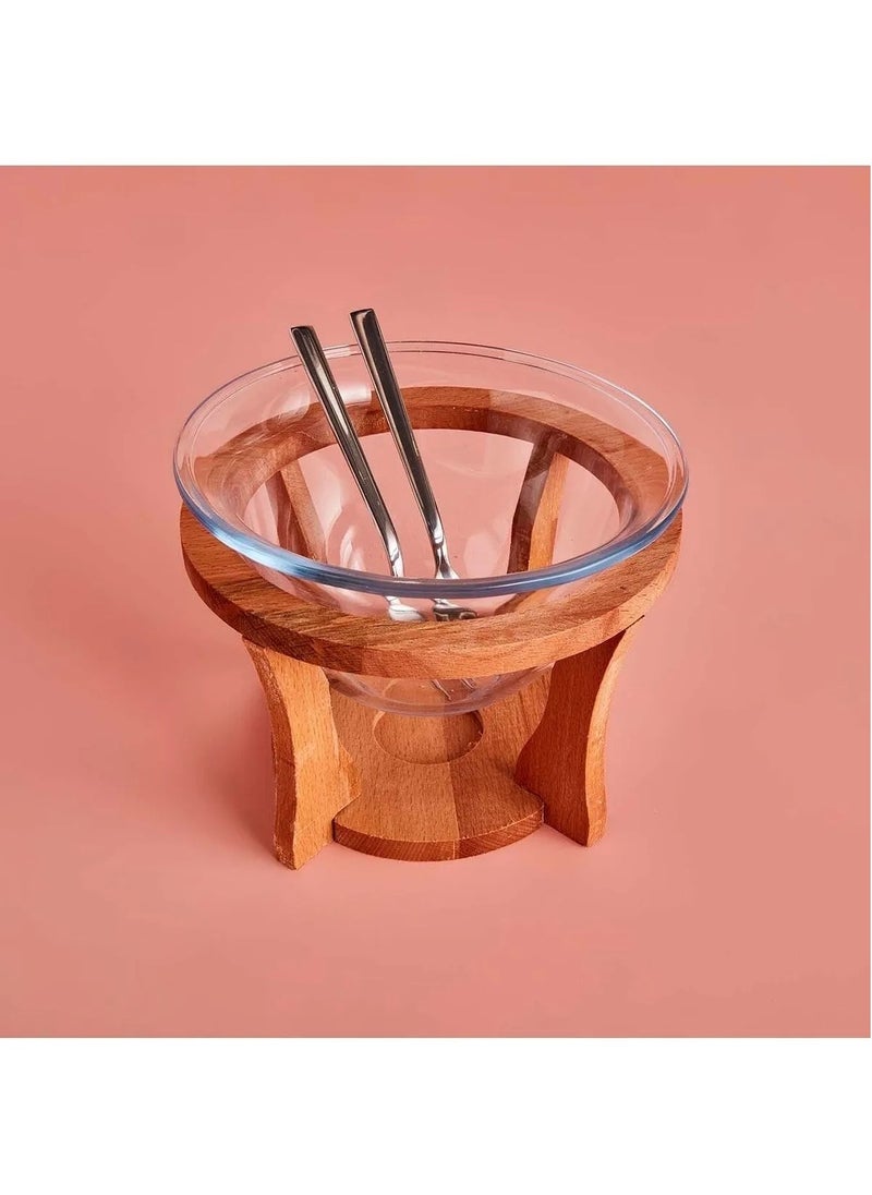 Choco Fondue Set (14x17 CM) | Wooden Design, Compact and Durable