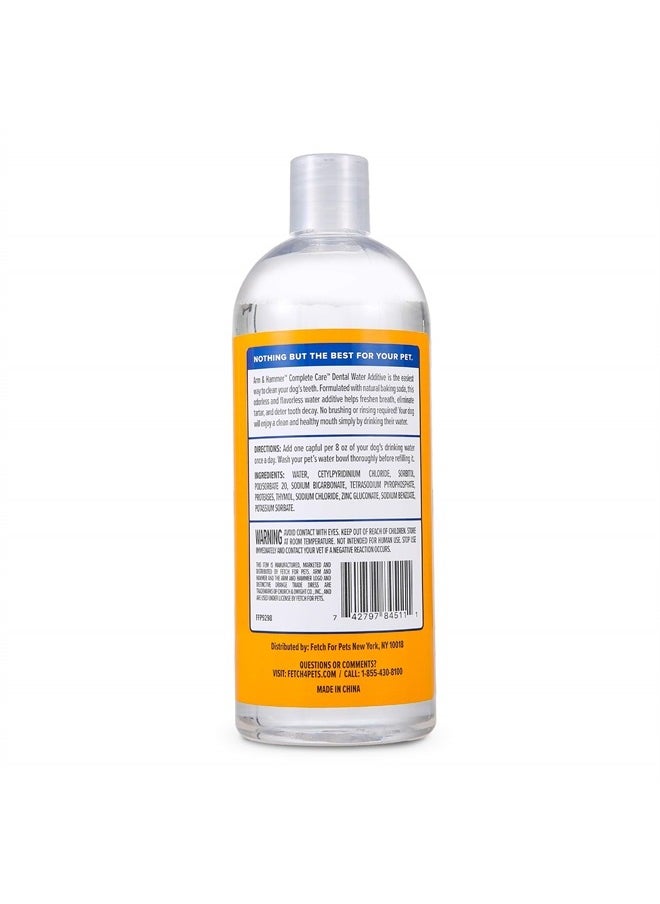 Complete Care Fresh Dental Water Additive for Dogs, 16 Fl Oz - Flavorless Dog Water Additive, Dog Mouth Wash, Dog Dental Rinse, PetWater Additive, Pets Dental Care for Bad Breath