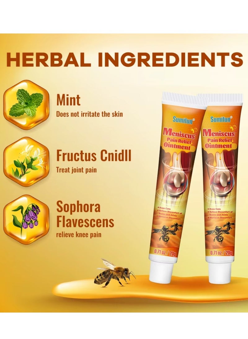 5 Pcs Combo Meniscus Pain Relief Ointment Cream Joint Arthritis Pain Relief Cream Knee Care Bee Venom Cream for Joint Care Treatment Gel Cream Bee Venom Joint & Muscle Pain Relief Cream 5x20g