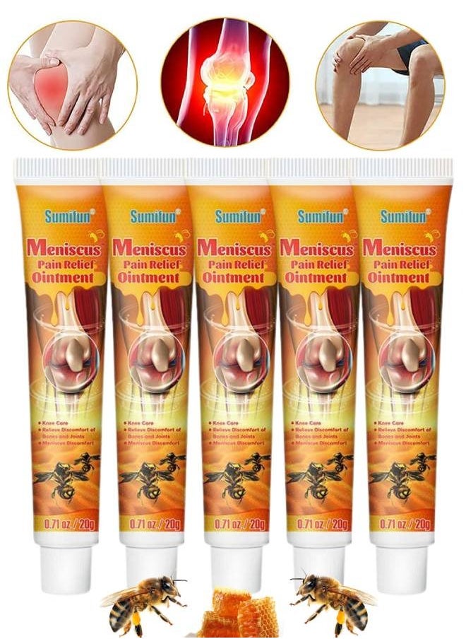 5 Pcs Combo Meniscus Pain Relief Ointment Cream Joint Arthritis Pain Relief Cream Knee Care Bee Venom Cream for Joint Care Treatment Gel Cream Bee Venom Joint & Muscle Pain Relief Cream 5x20g