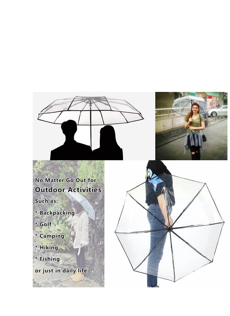 Folding Umbrellas Travel Umbrella, Transparent Umbrella Pocket Umbrella, Portable Compact Protection, Small Light Weight Waterproof, Rain and Sun Umbrella Elegant Umbrella In Transparent