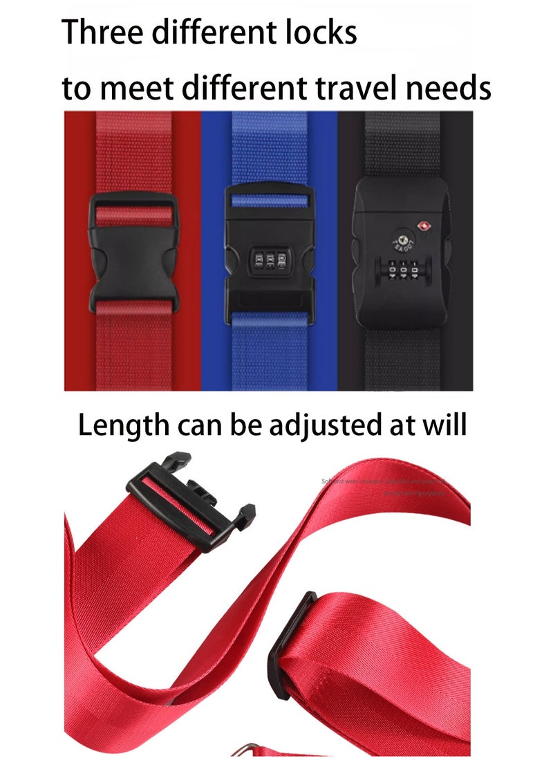 Colorful Cross Customs Lock Adjustable Cross Luggage Straps, Colorful Luggage Straps, Suitable For Travel, Protect Tightening And Reinforcing Suitcases