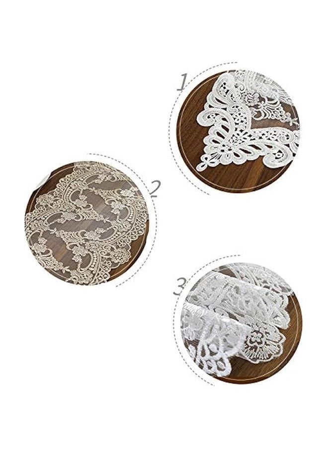 Lace Table Runner and Dresser Scarf Embroidered Flower White Table Runner 10 x 82 Inches Wedding Party Baby Shower Dining Table Decor