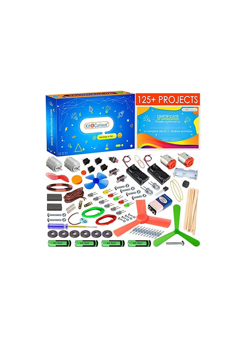 kit4curious 125 projects diy activity science electronics starter mega kit with user guide- Multi color