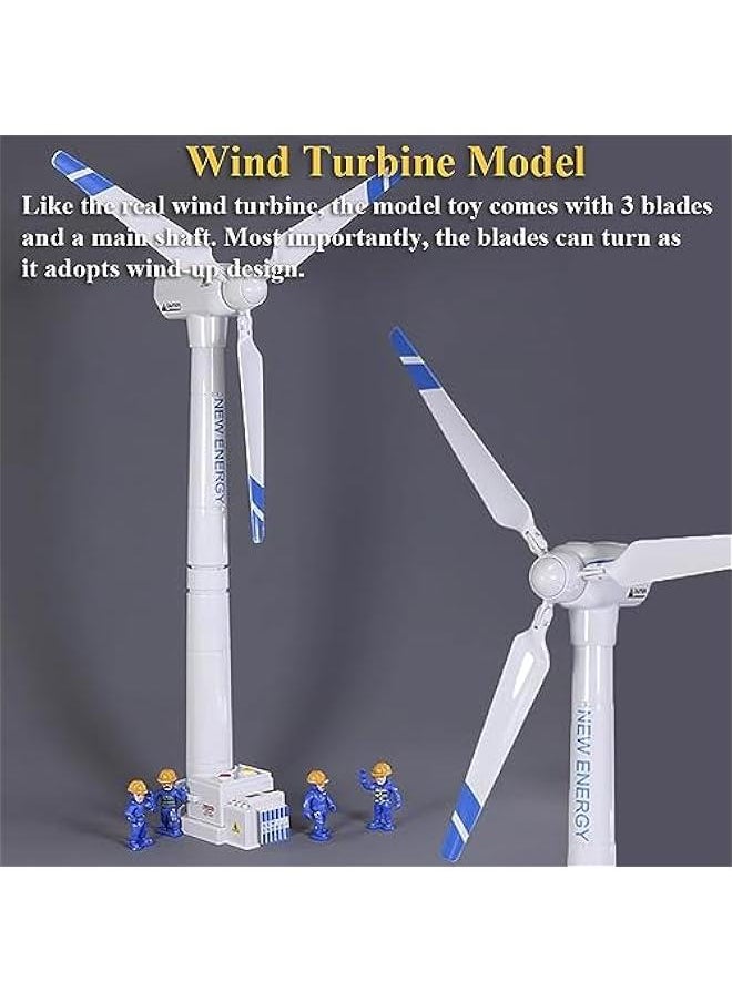 Wind Turbine Model, 21.65 Inch Large Size Wind Generator Model Windmill Toy Science Kit STEM Experiment Kit with Wind-up Rotatable Blades