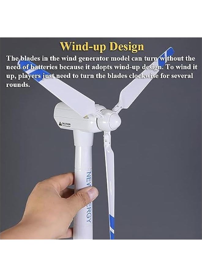 Wind Turbine Model, 21.65 Inch Large Size Wind Generator Model Windmill Toy Science Kit STEM Experiment Kit with Wind-up Rotatable Blades