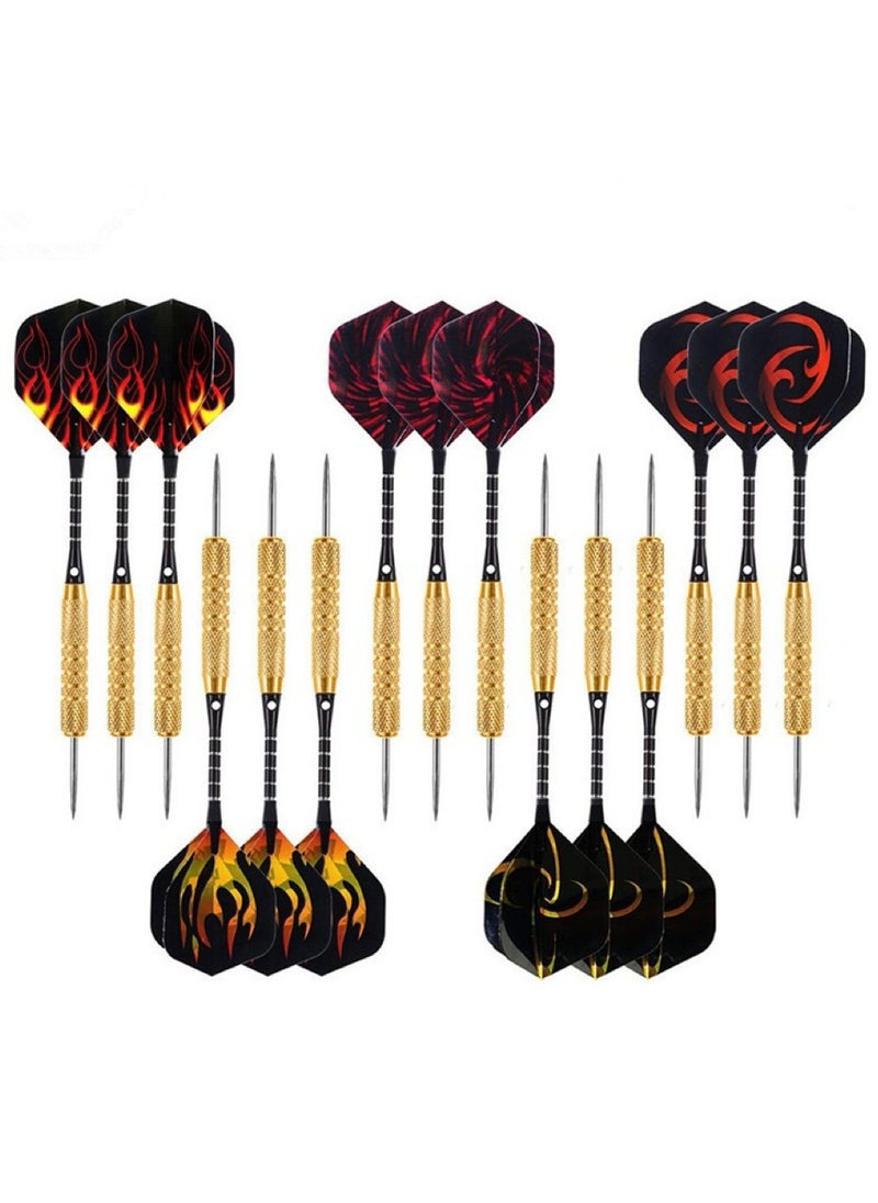 15 PCS Steel Tip Darts Set - Professional Darts Steel Tip for Dartboard with Brass Barrels