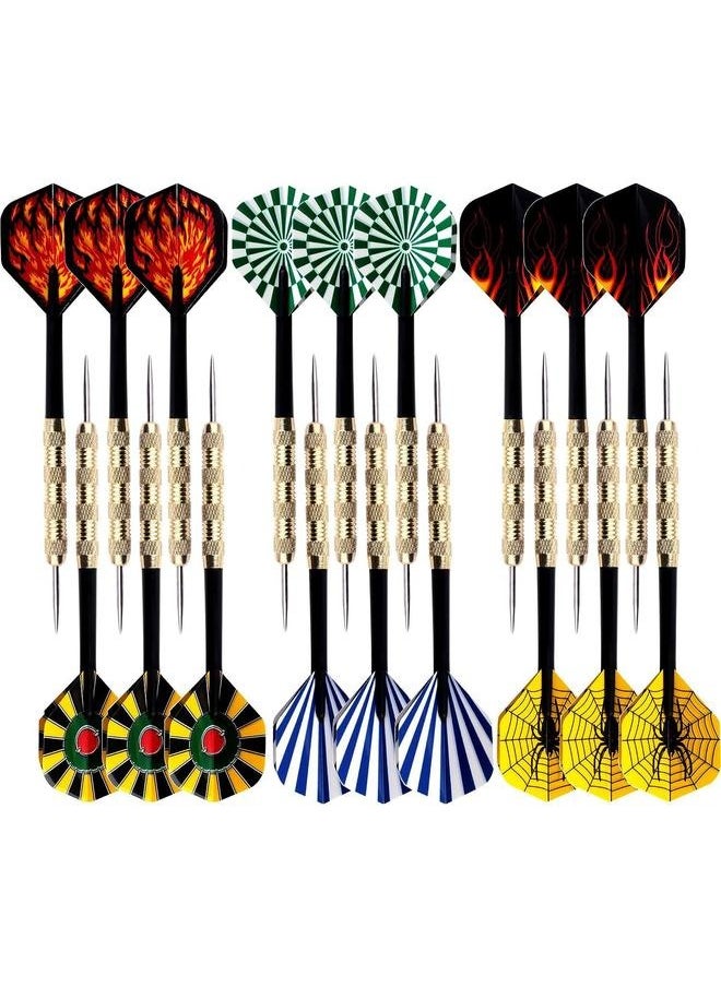 Pack Of 18 Tip Darts With Flights And Shafts，Steel Tip Darts Set,Professional Darts Metal Tip,Metal Darts for Dartboard