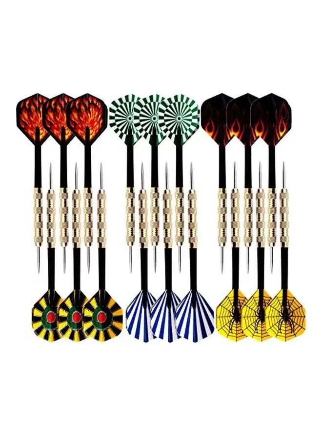 Pack Of 18 Tip Darts With Flights And Shafts，Steel Tip Darts Set,Professional Darts Metal Tip,Metal Darts for Dartboard