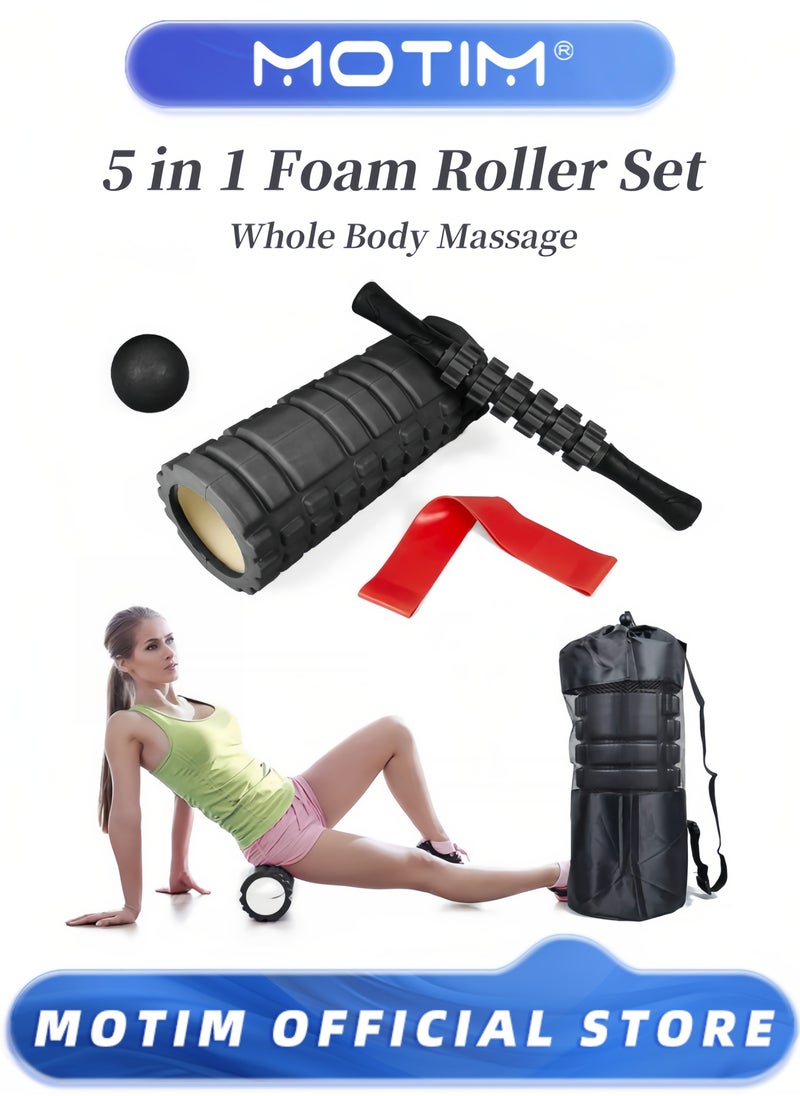 5-in-1 Foam Roller Set for Physical Therapy Heavy Duty Yoga Exercise and Massager