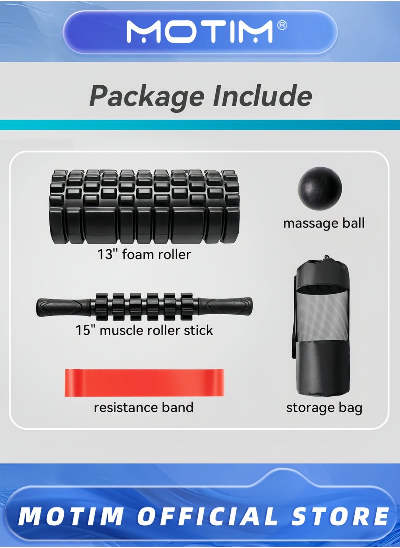 5-in-1 Foam Roller Set for Physical Therapy Heavy Duty Yoga Exercise and Massager