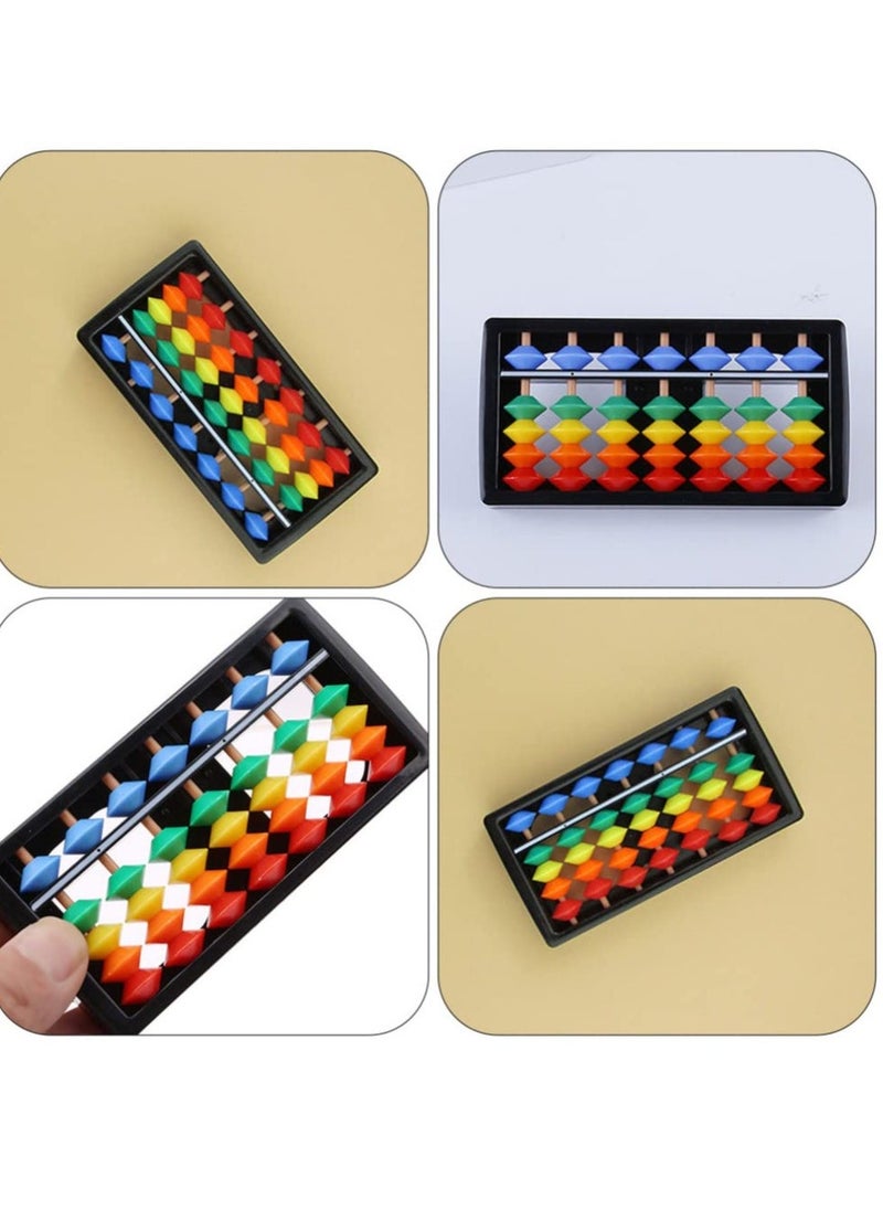 3pcs Chinese Abacus Rainbow Color Column Soroban Vintage Chinese Calculator Math Counting Tool Toy for Students Kid