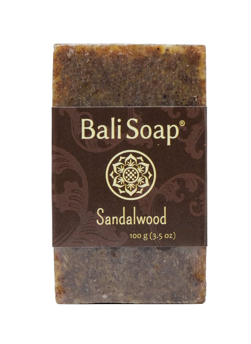 Bali Soap - Sandalwood Natural Soap - Bar Soap for Men & Women - Bath, Body and Face Soap - Vegan, Handmade, Exfoliating Soap - 3 Pack, 3.5 Oz each