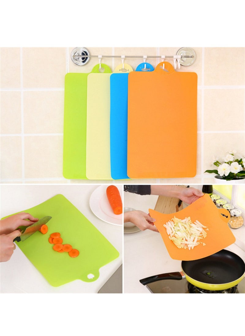 Cutting Board Mats, 12 Pcs Extra Thick Flexible Plastic Cutting Board Mat, Non Slip Chopping Board Dishwasher Safe, Cutting Mats with Food Shaped Hanging Holes for Kitchen Food