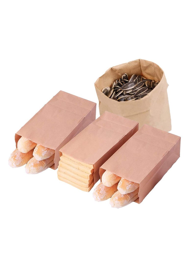 50 Pcs Brown Paper Lunch Bag 4lb Small Sandwich Kraft Paper Bags Strong & Durable:15.5x10x30cm, Paper Food Bags, Paper Lunch Bags, Kraft Paper, Sweet Bags Without Handles for Wedding Birthday Party