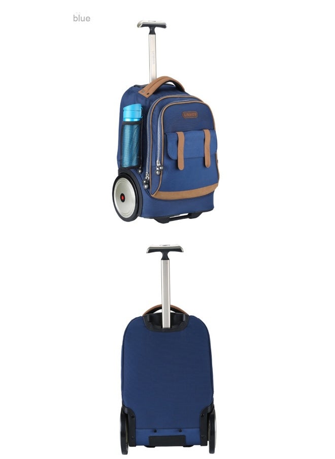 18-Inch Wheeled Backpack with Large Wheels for Stairs, 30L Capacity, Unisex Student Bag