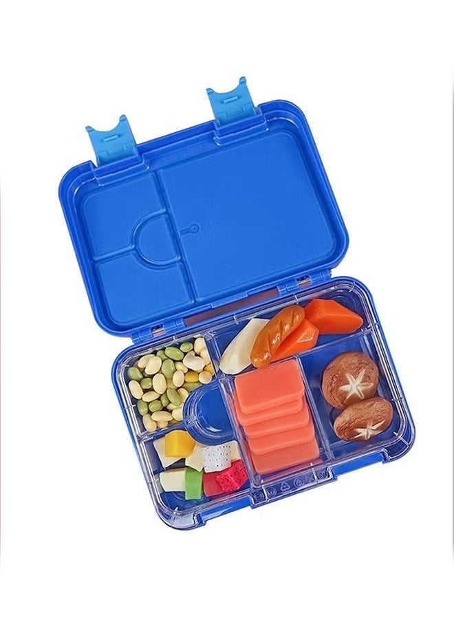 Square Sealed Lattice Portable Lunch Box Blue