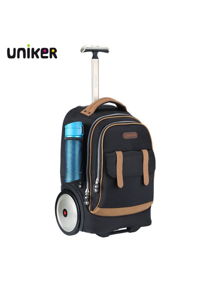 18-inch Rolling Backpack with Large Wheels for Stair Climbing - 30L Capacity for Boys and Girls, Ideal for Students