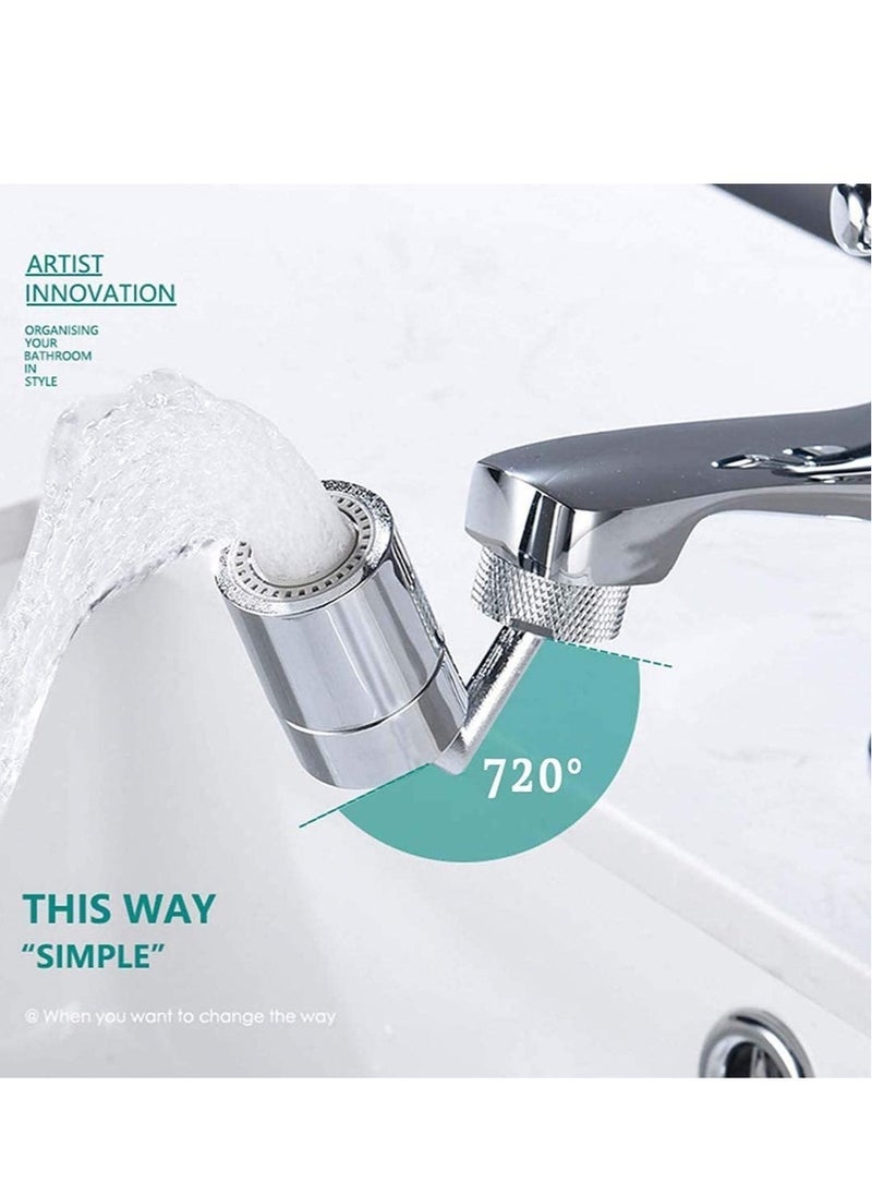 Kitchen Tap Head, Faucet Water Filters Nozzle 720° Rotatable Universal Splash Anti-Splash, Oxygen-Enriched Foam, Four-Layer Mesh, Leak-Proof with Double O-Ring