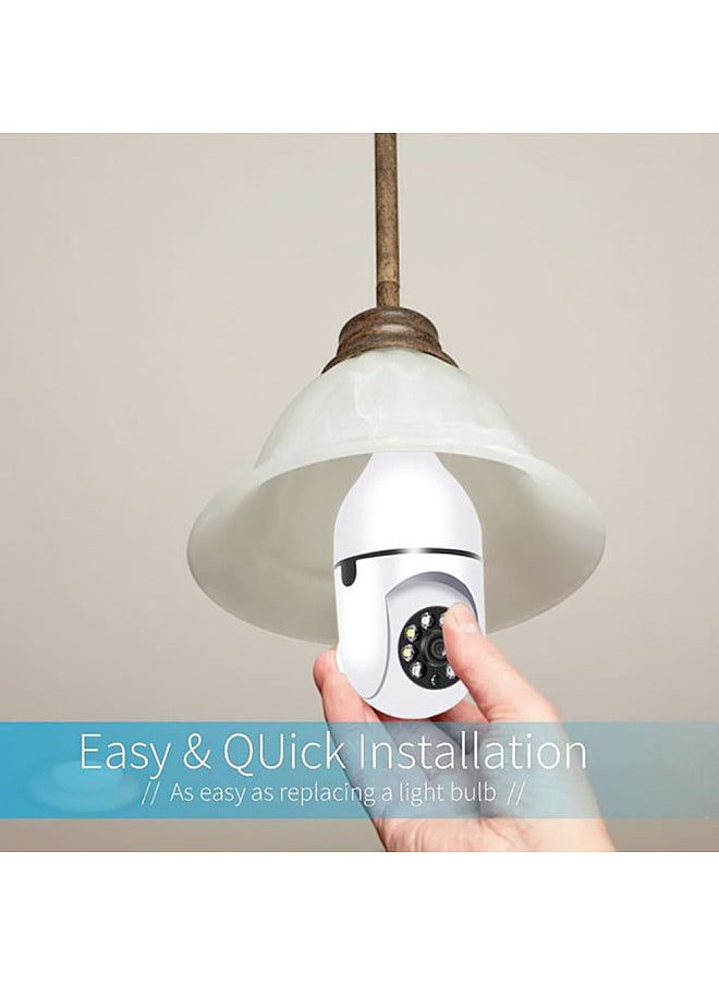 WiFi 360 Panoramic Bulb Camera, 1080P Security Camera, 360 Degree Panoramic Viewing Wireless Home Surveillance Camera