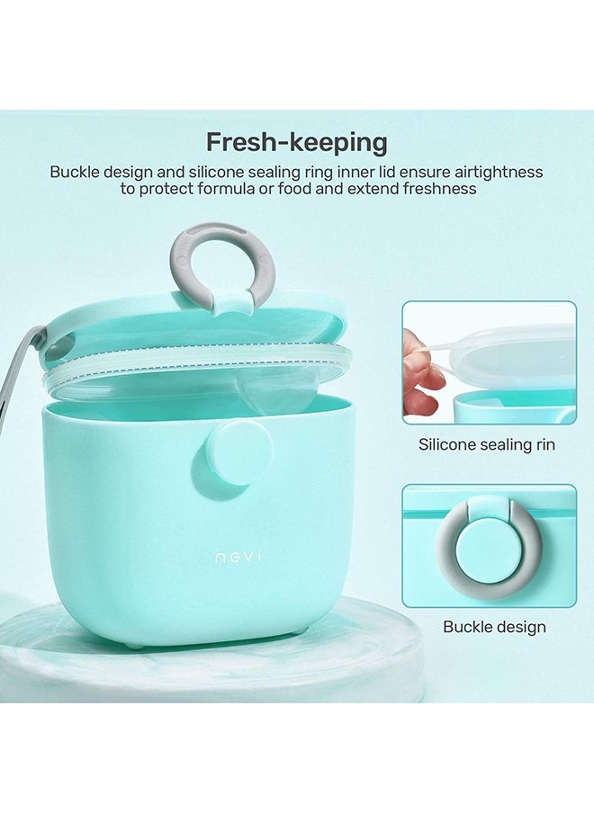 Large Capacity Compact Baby Milk Powder Container With Scoop And Leveller-Blue