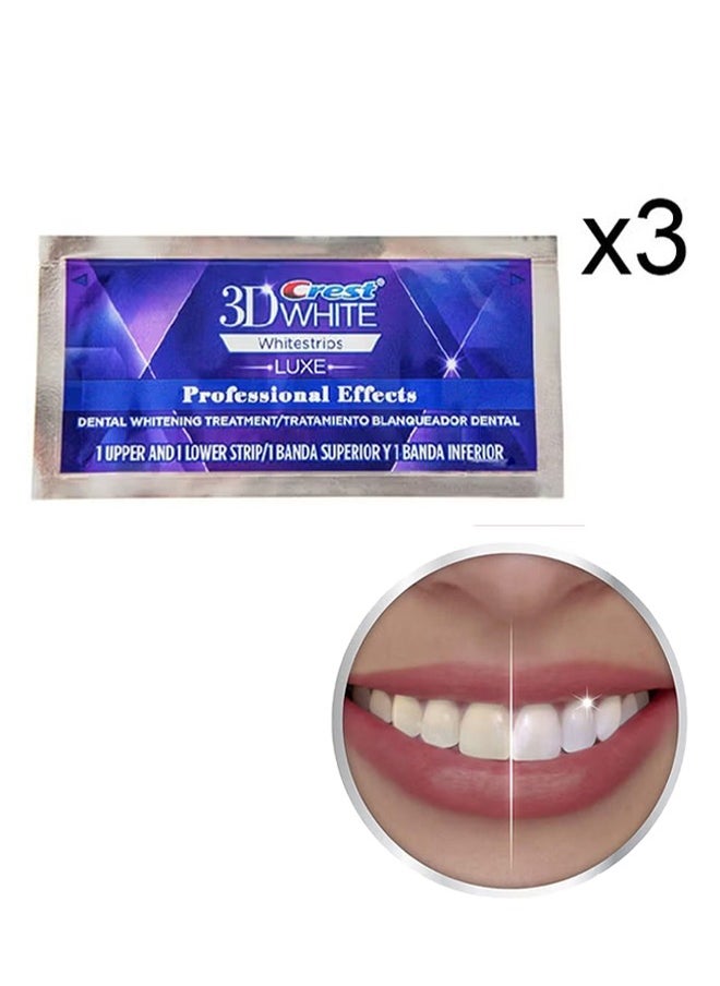 3-Piece 3D Whitening Teeth Strip, Teeth Whitener, Strips White Strips for Removing Smoking Coffee Stain, Yellow Stains, Gentle and Fast, Home Use Tooth Whitening