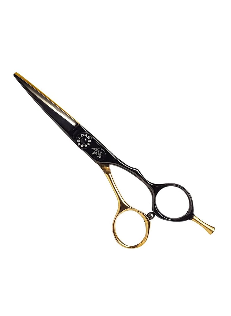 Badass Beard Care Gold Series Barber Quality Beard Shaping Scissors - 5.25 inches long, Surgical Grade Stainless Steel (HRC 59-61), Hand adjustable tension knob