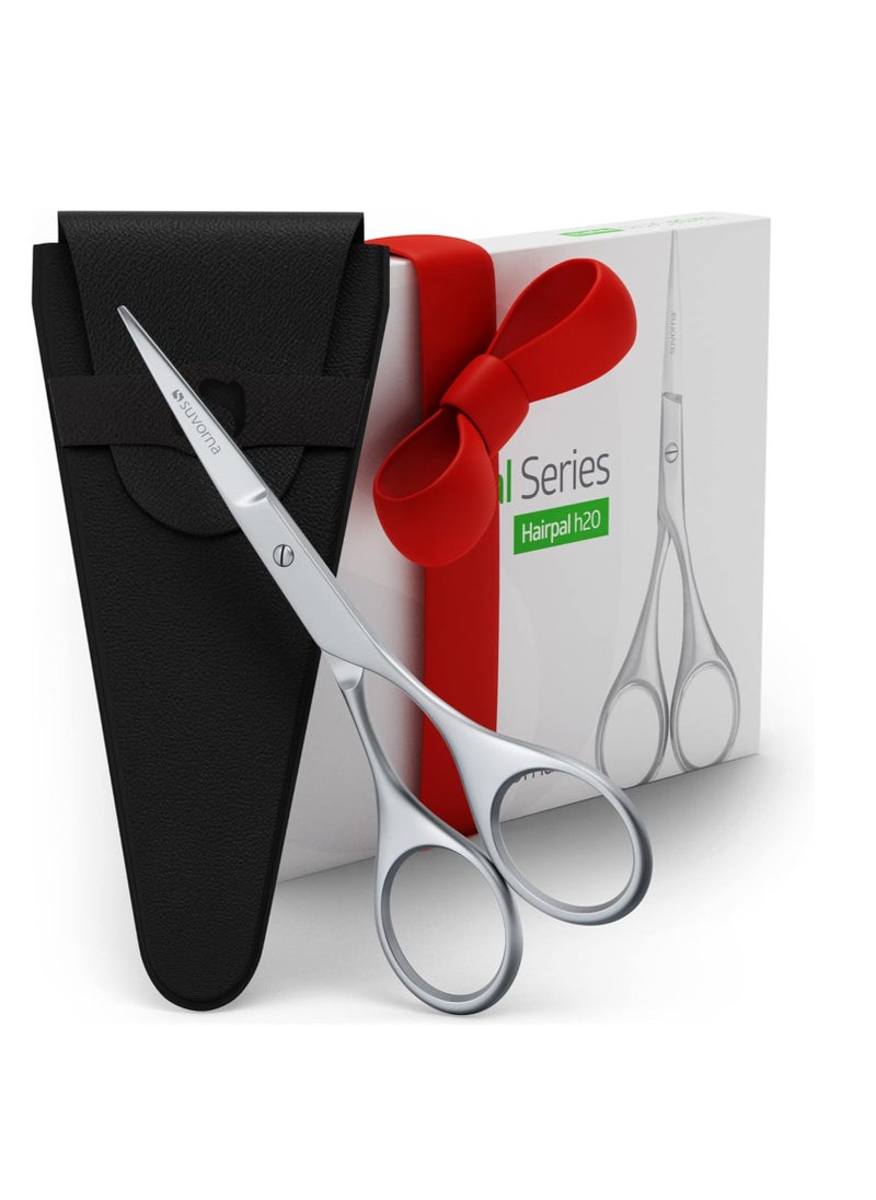 small scissors for beard, mustache, facial, nose, eyebrow, and ear hair - Hair scissors for cutting, trimming & grooming - Made with 4.5