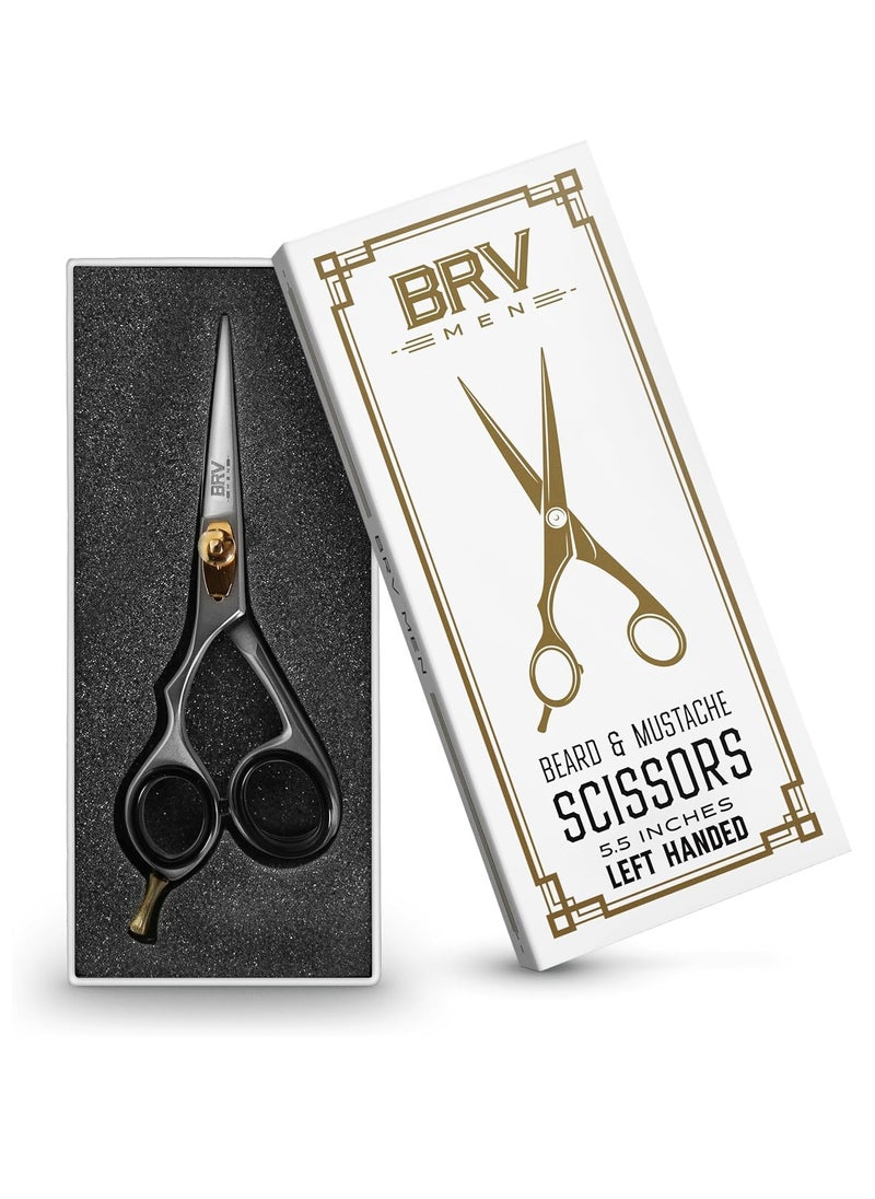 LEFT HANDED Razor Sharp Mustache & Beard Scissors - 5.5